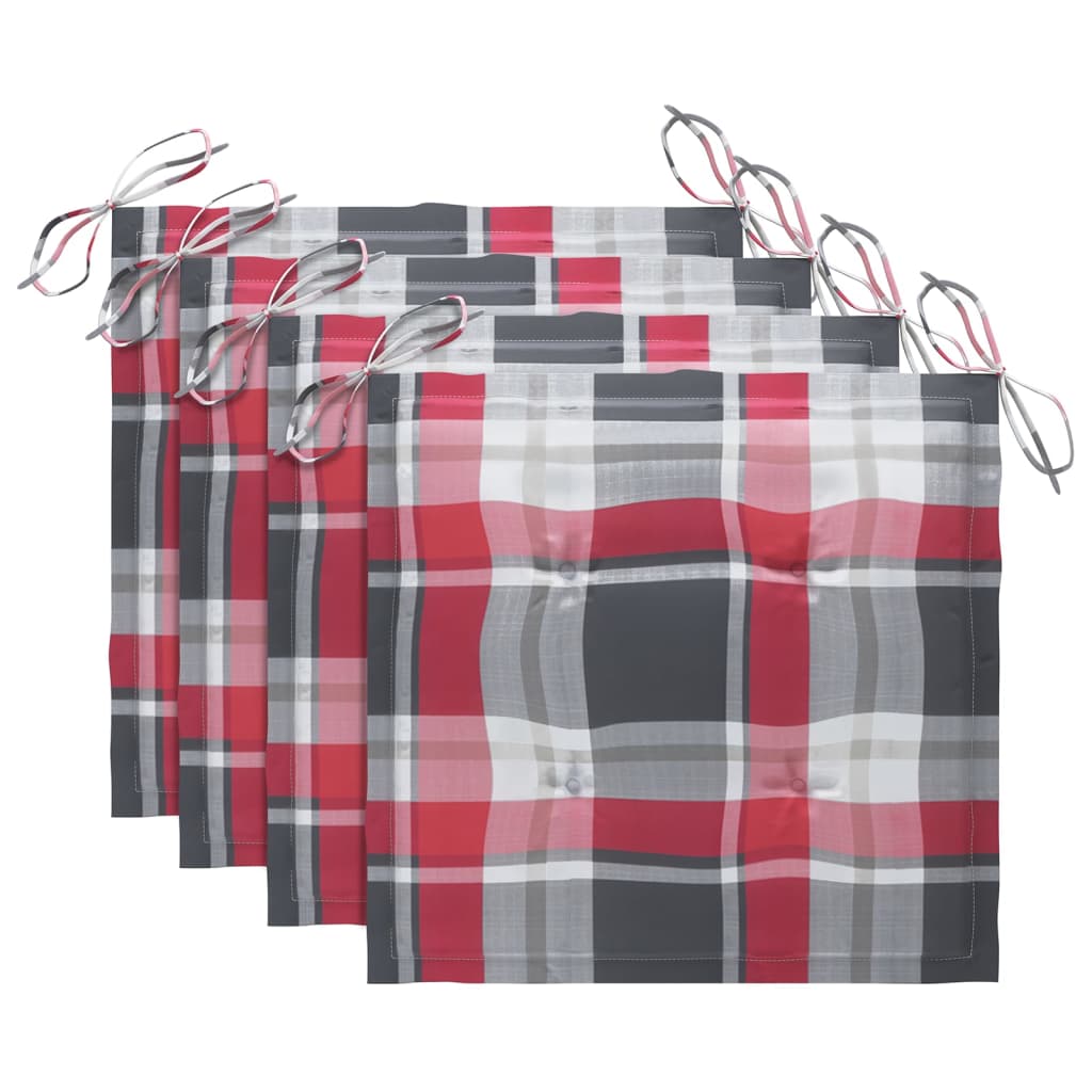 Καρέκλες Κήπου Στοιβαζόμενες 4 τεμ. Μασίφ Ξύλο Teak & Μαξιλάρια - PAKOBAZAAR