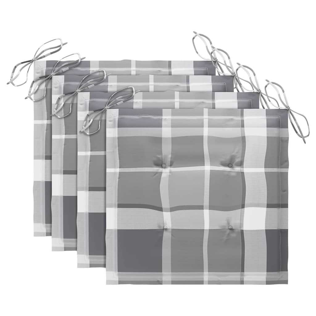 Καρέκλες Κήπου Στοιβαζόμενες 4 τεμ. Μασίφ Ξύλο Teak & Μαξιλάρια - PAKOBAZAAR