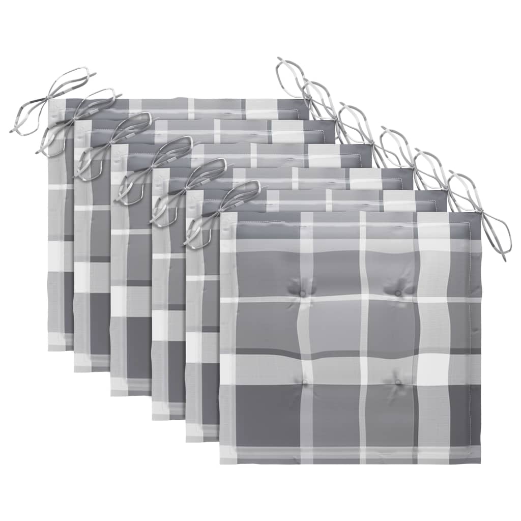 Καρέκλες Κήπου Στοιβαζόμενες 6 τεμ. Μασίφ Ξύλο Teak & Μαξιλάρια - PAKOBAZAAR