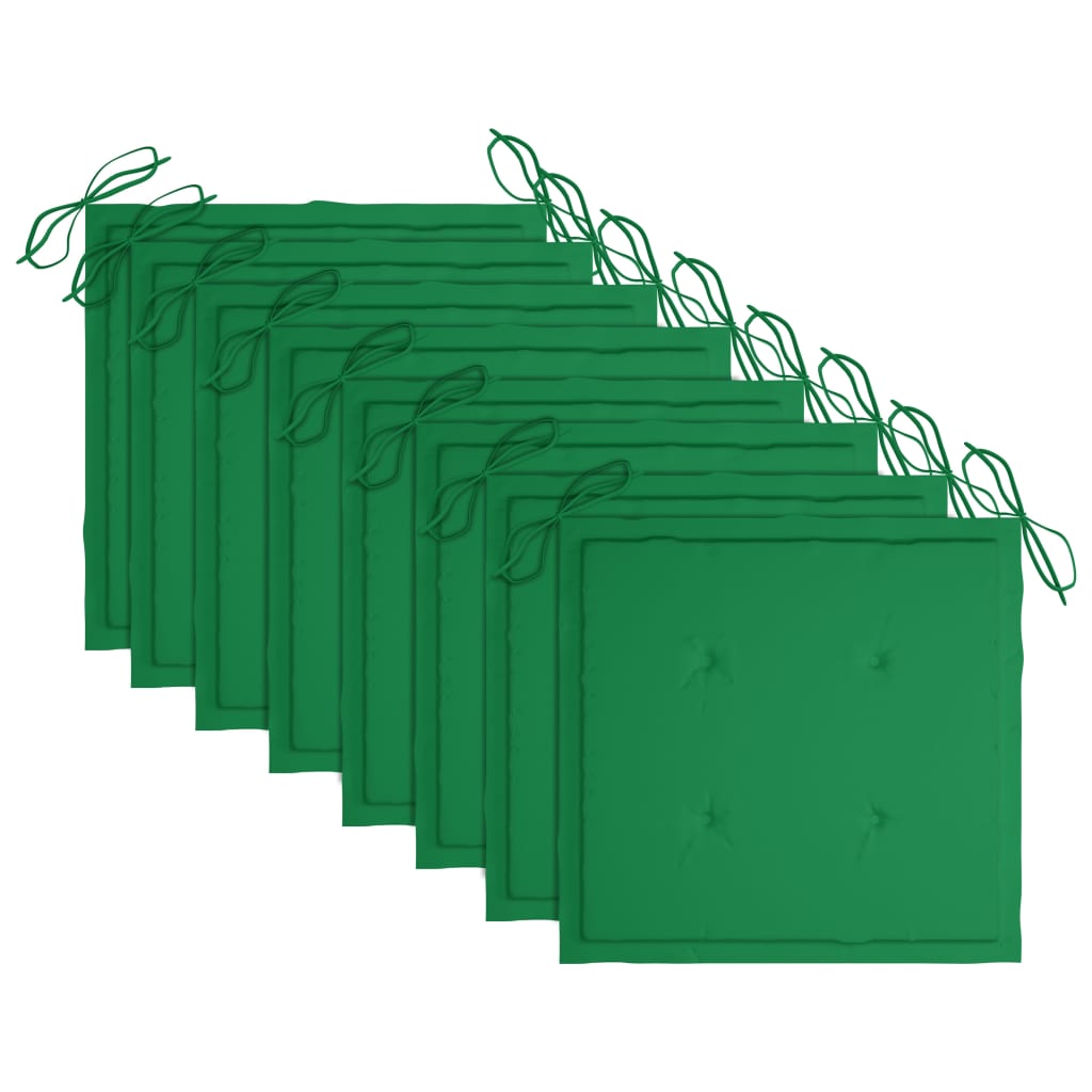 Καρέκλες Κήπου Στοιβαζόμενες 8 τεμ. Μασίφ Ξύλο Teak & Μαξιλάρια - PAKOBAZAAR