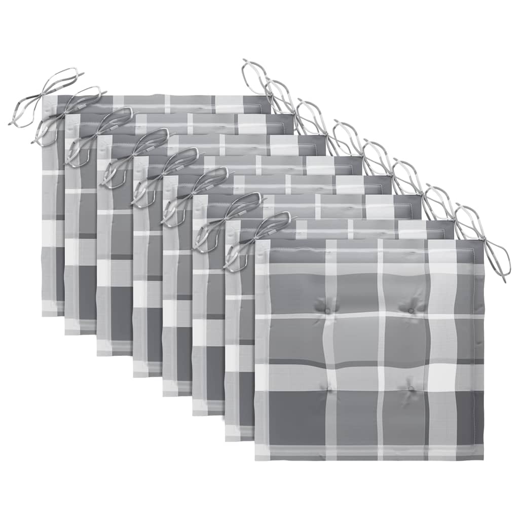 Καρέκλες Κήπου Στοιβαζόμενες 8 τεμ. Μασίφ Ξύλο Teak & Μαξιλάρια - PAKOBAZAAR