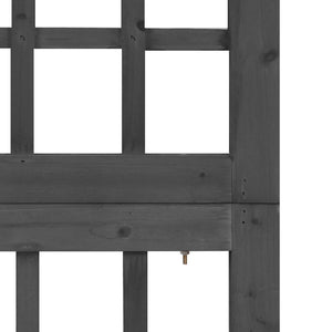 Διαχωριστικό Δωμ./Καφασωτό 4 Πάνελ Μαύρο 161x180 εκ Ξύλο Ελάτης