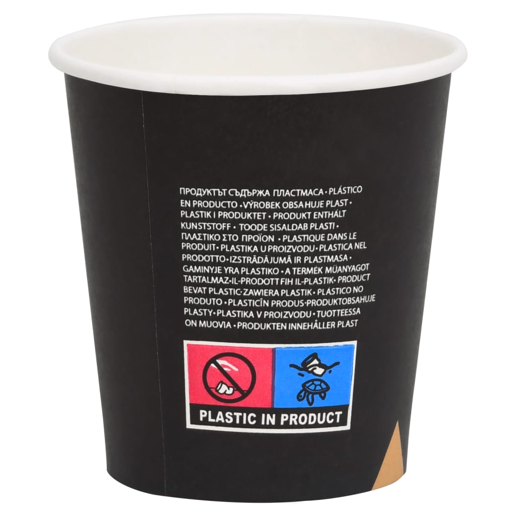 Ποτήρια Καφέ Χάρτινα 200 ml 100 Τεμάχια Μαύρα