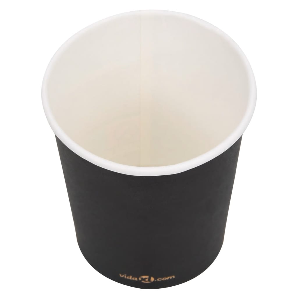 Ποτήρια Καφέ Χάρτινα 200 ml 100 Τεμάχια Μαύρα