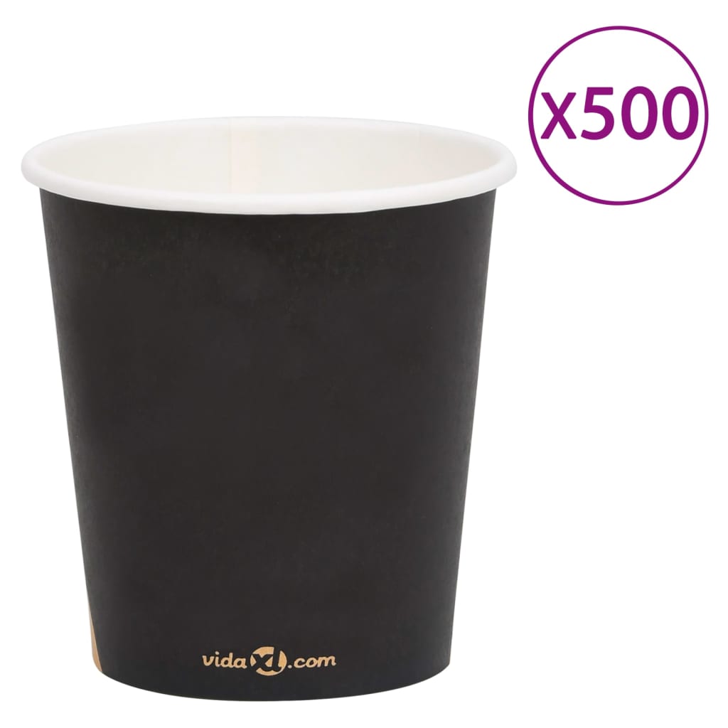 Ποτήρια Καφέ Χάρτινα 200 ml 500 Τεμάχια Μαύρα