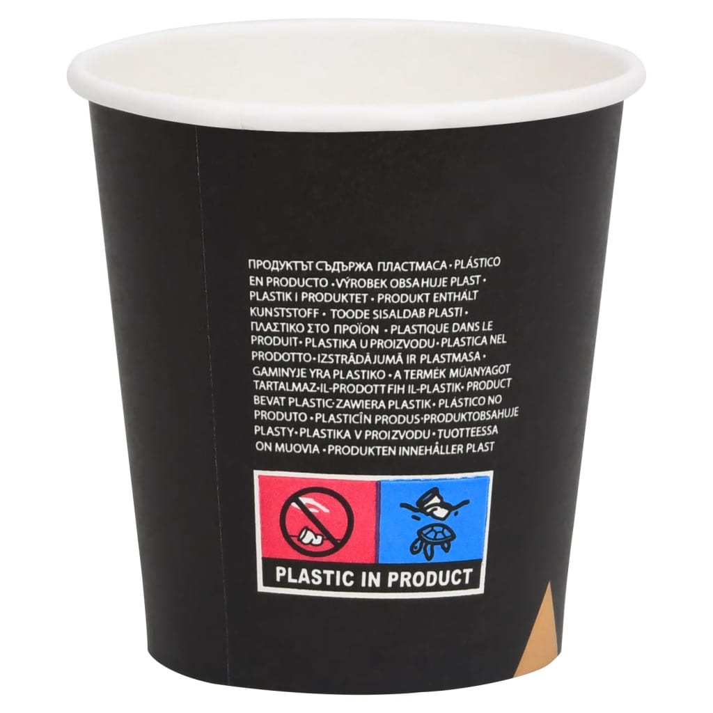 Ποτήρια Καφέ Χάρτινα 200 ml 500 Τεμάχια Μαύρα