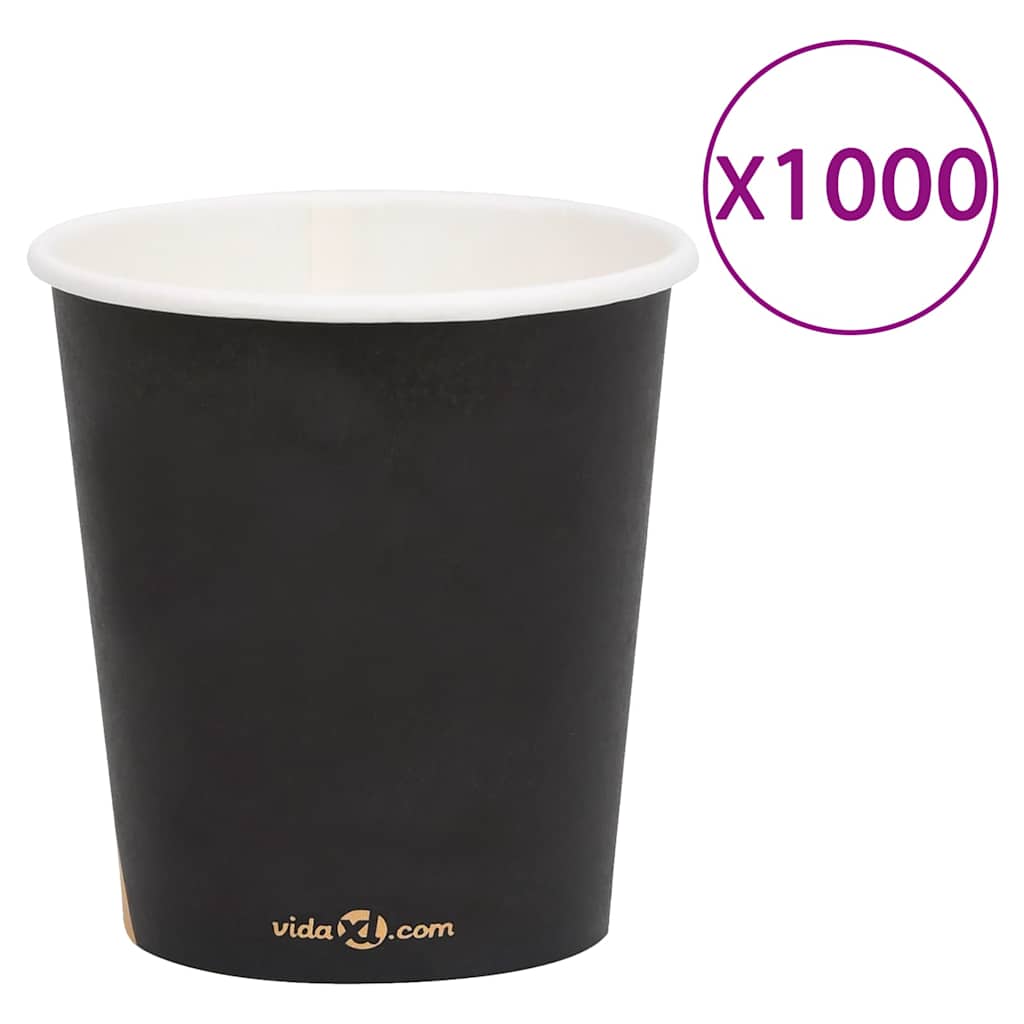 Ποτήρια Καφέ Χάρτινα 200 ml 1000 Τεμάχια Μαύρα