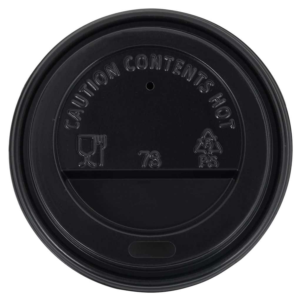 Ποτήρια Καφέ Χάρτινα με Καπάκια 500 ml 100 Τεμάχια Μαύρα