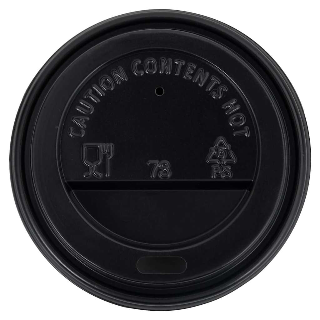 Ποτήρια Καφέ Χάρτινα με Καπάκια 200 ml 100 Τεμάχια Λευκά/Μαύρα - Pakobazaar