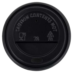 Ποτήρια Καφέ Χάρτινα με Καπάκια 200 ml 100 Τεμάχια Λευκά/Μαύρα - Pakobazaar