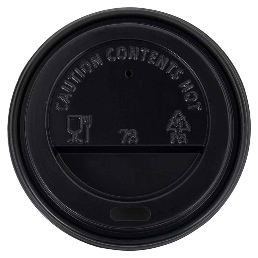 Ποτήρια Καφέ Χάρτινα με Καπάκια 200 ml 250 Τεμάχια Λευκά/Μαύρα