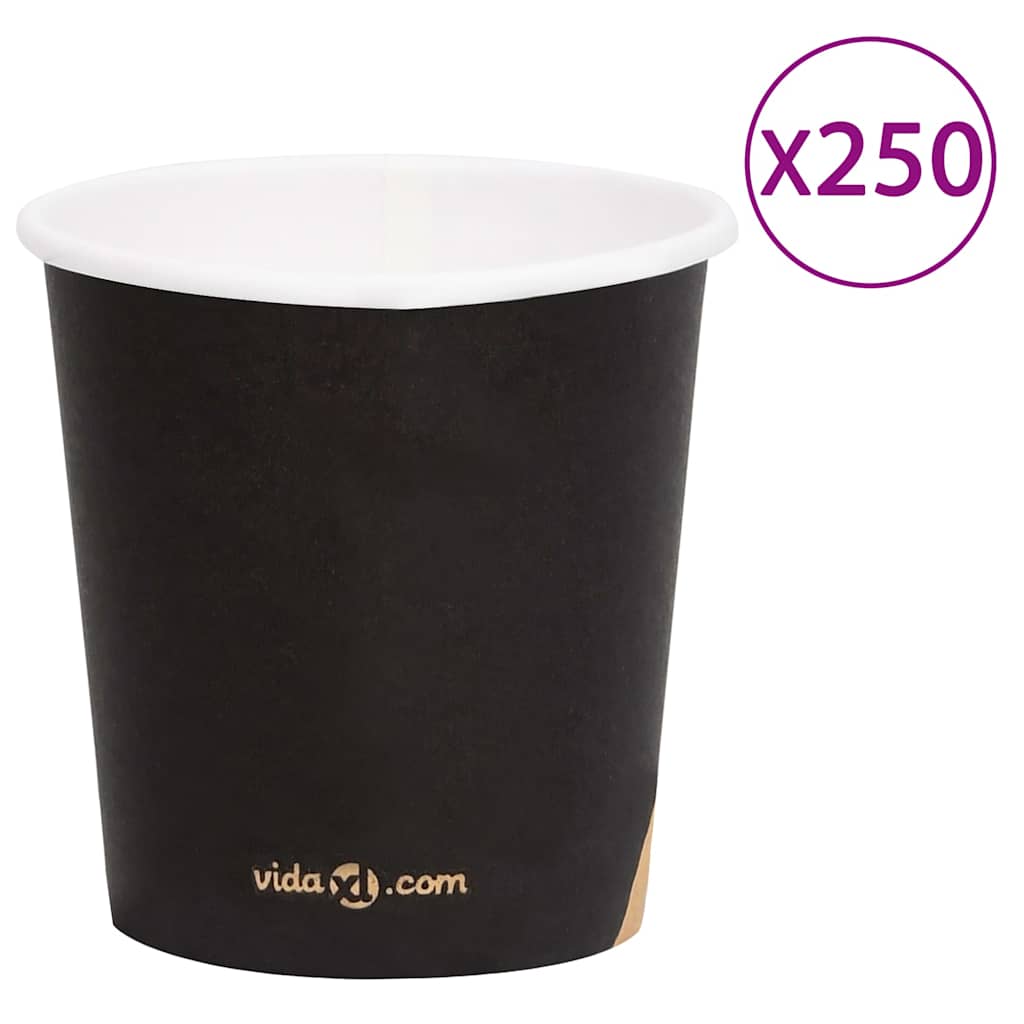Ποτήρια Καφέ Χάρτινα 120 ml 250 Τεμάχια Μαύρα