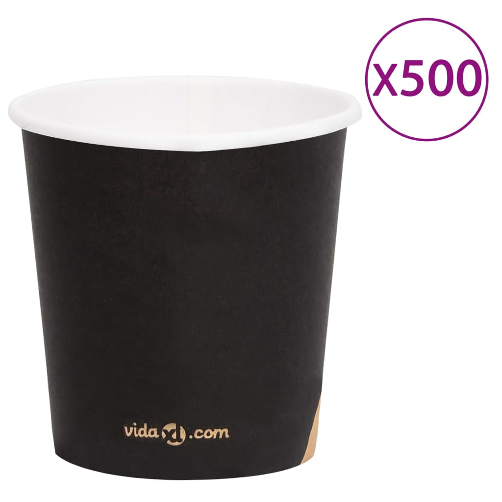 Ποτήρια Καφέ Χάρτινα 120 ml 500 Τεμάχια Μαύρα - Pakobazaar