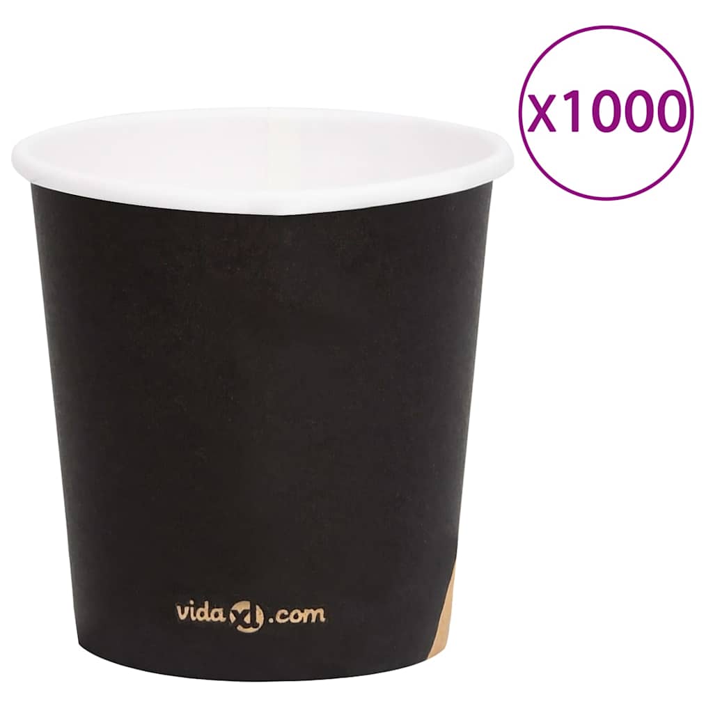 Ποτήρια Καφέ Χάρτινα 120 ml 1000 Τεμάχια Μαύρα