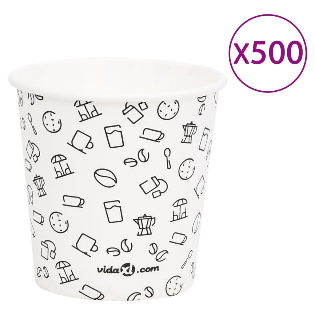 Ποτήρια Καφέ Χάρτινα 120 ml 500 Τεμάχια Λευκά & Μαύρα