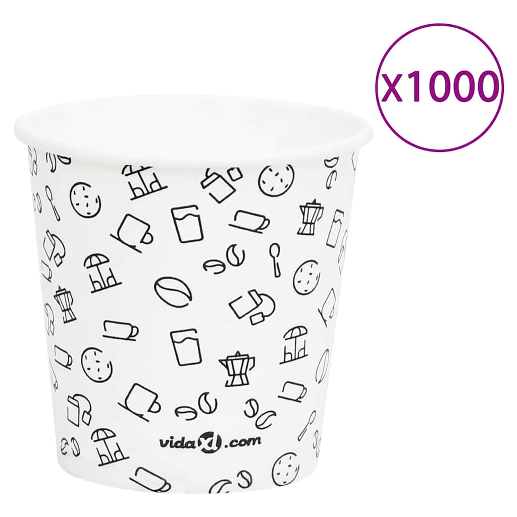Ποτήρια Καφέ Χάρτινα 120 ml 1000 Τεμάχια Λευκά & Μαύρα