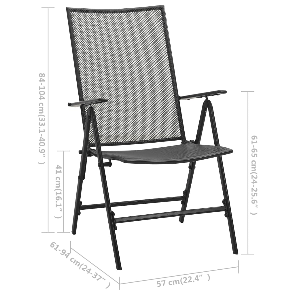 Σετ Τραπεζαρίας Κήπου 5 Τεμαχίων Ανθρακί Ατσάλινο - PAKOBAZAAR