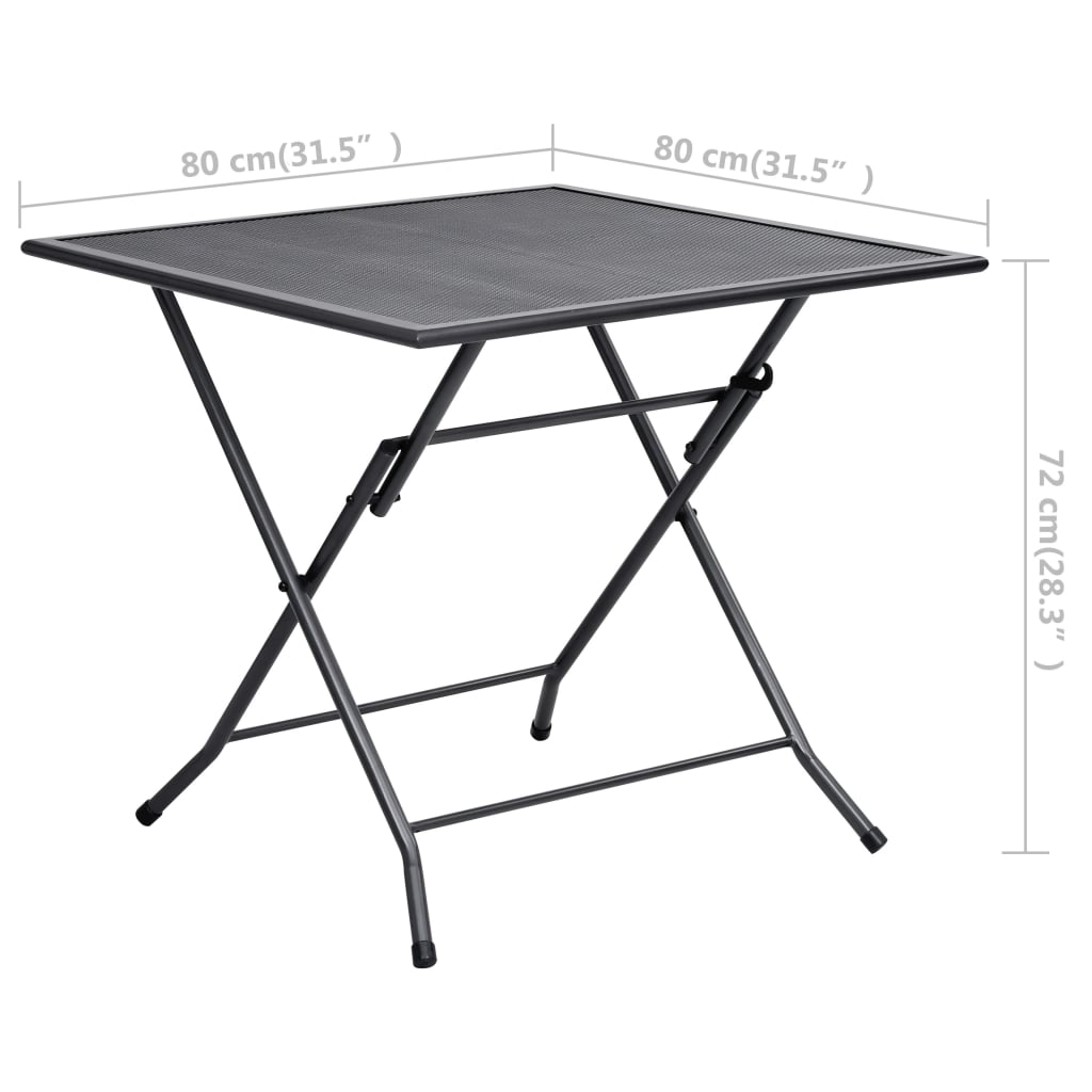 Σετ Τραπεζαρίας Κήπου 5 Τεμαχίων Ανθρακί Ατσάλινο - PAKOBAZAAR