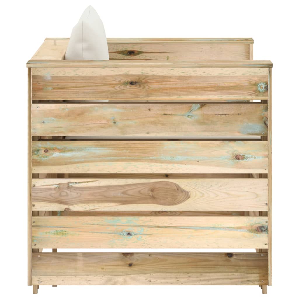 Σαλόνι Κήπου 2 τεμ. από Πράσινο Εμποτισμένο Ξύλο με Μαξιλάρια - PAKOBAZAAR