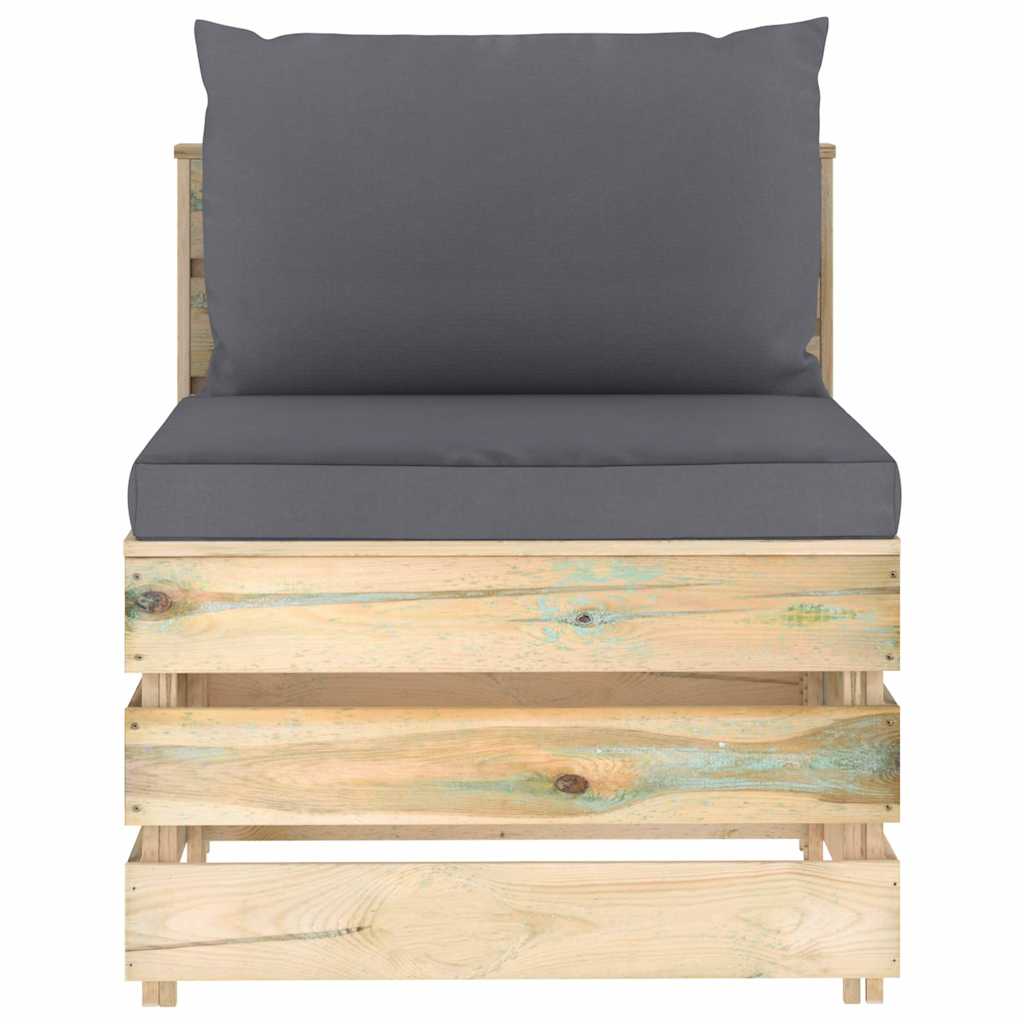 Σαλόνι Κήπου 5 τεμ. από Πράσινο Εμποτισμένο Ξύλο με Μαξιλάρια - Pakobazaar