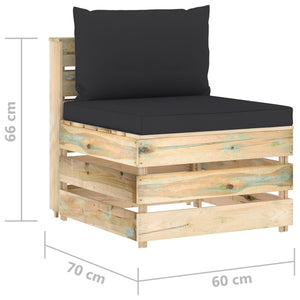 Σαλόνι Κήπου 10 τεμ. Πράσινο Εμποτ. Ξύλο Πεύκου με Μαξιλάρια