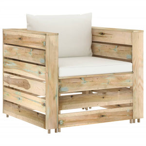 Σαλόνι Κήπου 8 τεμ. από Πράσινο Εμποτισμένο Ξύλο με Μαξιλάρια - Pakobazaar