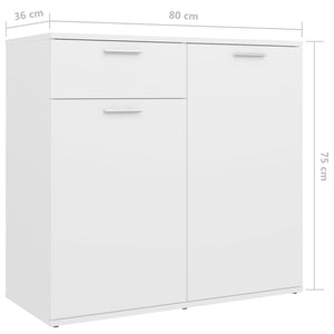 Μπουφές Λευκός 160 x 36 x 75 εκ. από Επεξ. Ξύλο - PAKOBAZAAR