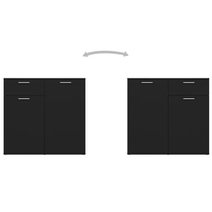 Μπουφές Μαύρος 160 x 36 x 75 εκ. Επεξ. Ξύλο - PAKOBAZAAR