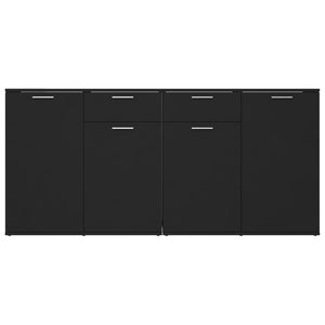Μπουφές Μαύρος 160 x 36 x 75 εκ. Επεξ. Ξύλο - PAKOBAZAAR