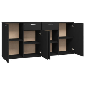 Μπουφές Μαύρος 160 x 36 x 75 εκ. Επεξ. Ξύλο - PAKOBAZAAR