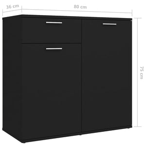 Μπουφές Μαύρος 160 x 36 x 75 εκ. Επεξ. Ξύλο - PAKOBAZAAR
