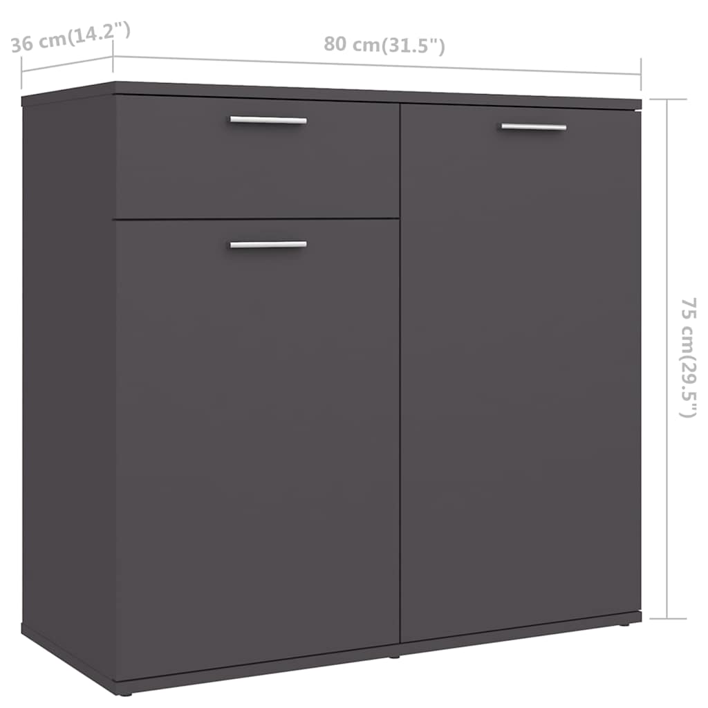 Μπουφές Γκρι 160 x 36 x 75 εκ. από Μοριοσανίδα