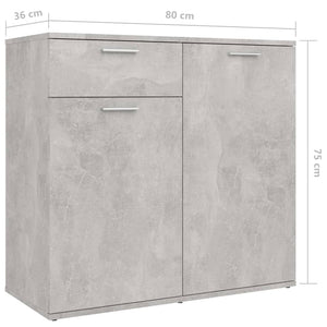 Μπουφές Γκρι Σκυροδέματος 160 x 36 x 75 εκ. από Επεξ. Ξύλο - PAKOBAZAAR