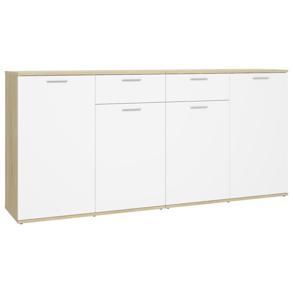 Μπουφές Λευκός/Sonoma Δρυς 160 x 36 x 75 εκ. από Μοριοσανίδα