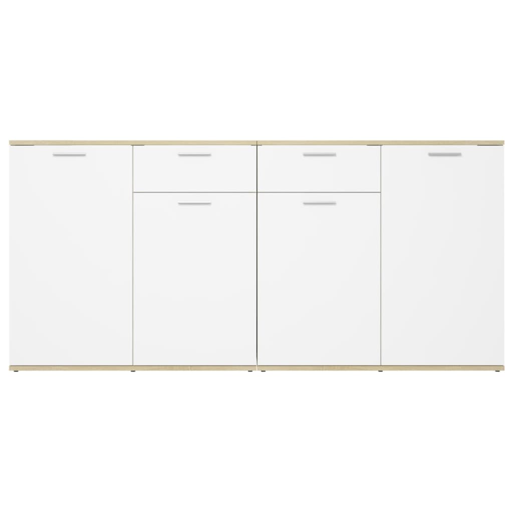 Μπουφές Λευκός/Sonoma Δρυς 160 x 36 x 75 εκ. από Μοριοσανίδα