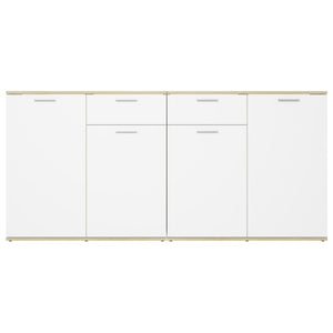 Μπουφές Λευκός/Sonoma Δρυς 160 x 36 x 75 εκ. από Μοριοσανίδα