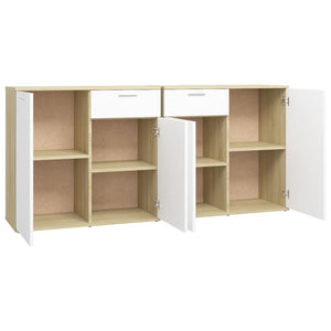Μπουφές Λευκός/Sonoma Δρυς 160 x 36 x 75 εκ. από Μοριοσανίδα