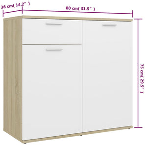 Μπουφές Λευκός/Sonoma Δρυς 160 x 36 x 75 εκ. από Μοριοσανίδα