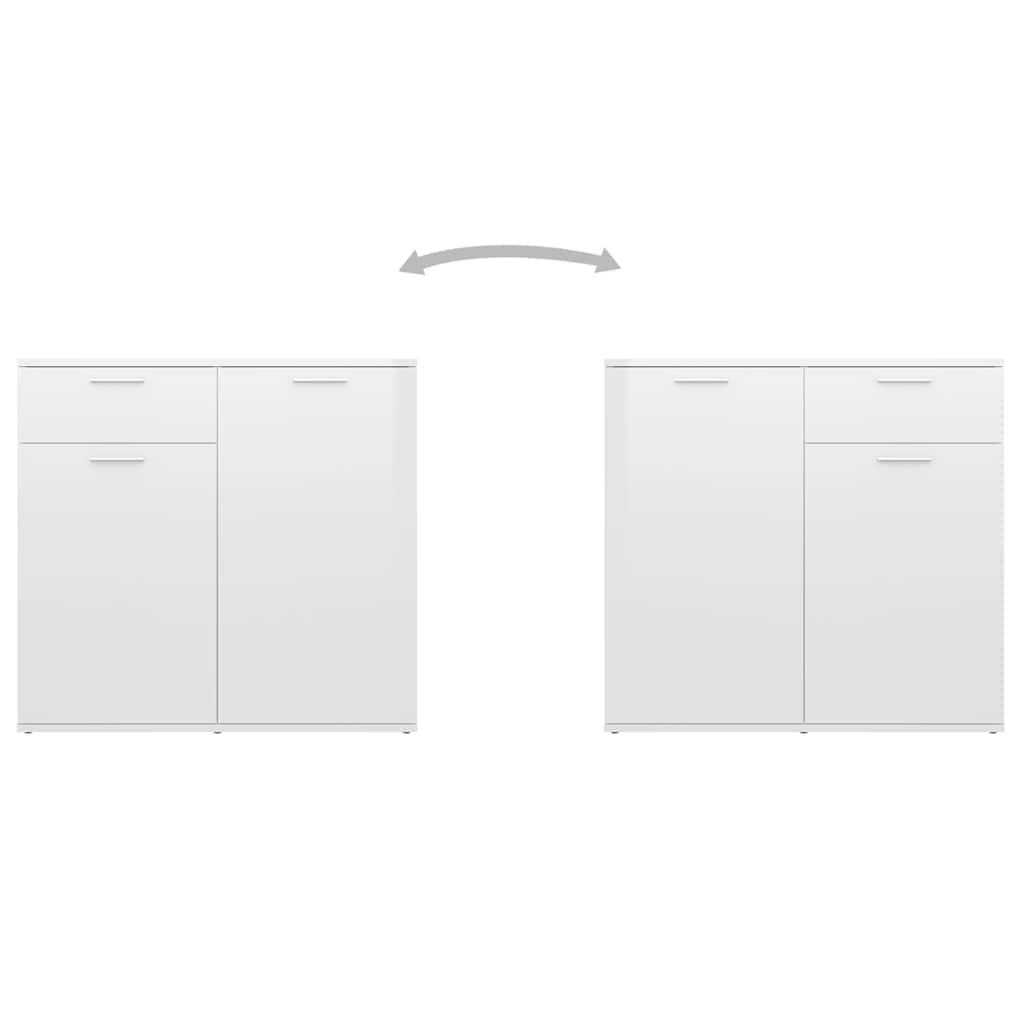 Μπουφές Γυαλιστερό Λευκό 160 x 36 x 75 εκ. από Επεξ. Ξύλο
