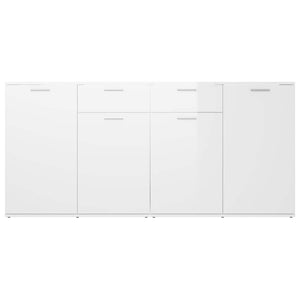 Μπουφές Γυαλιστερό Λευκό 160 x 36 x 75 εκ. από Επεξ. Ξύλο