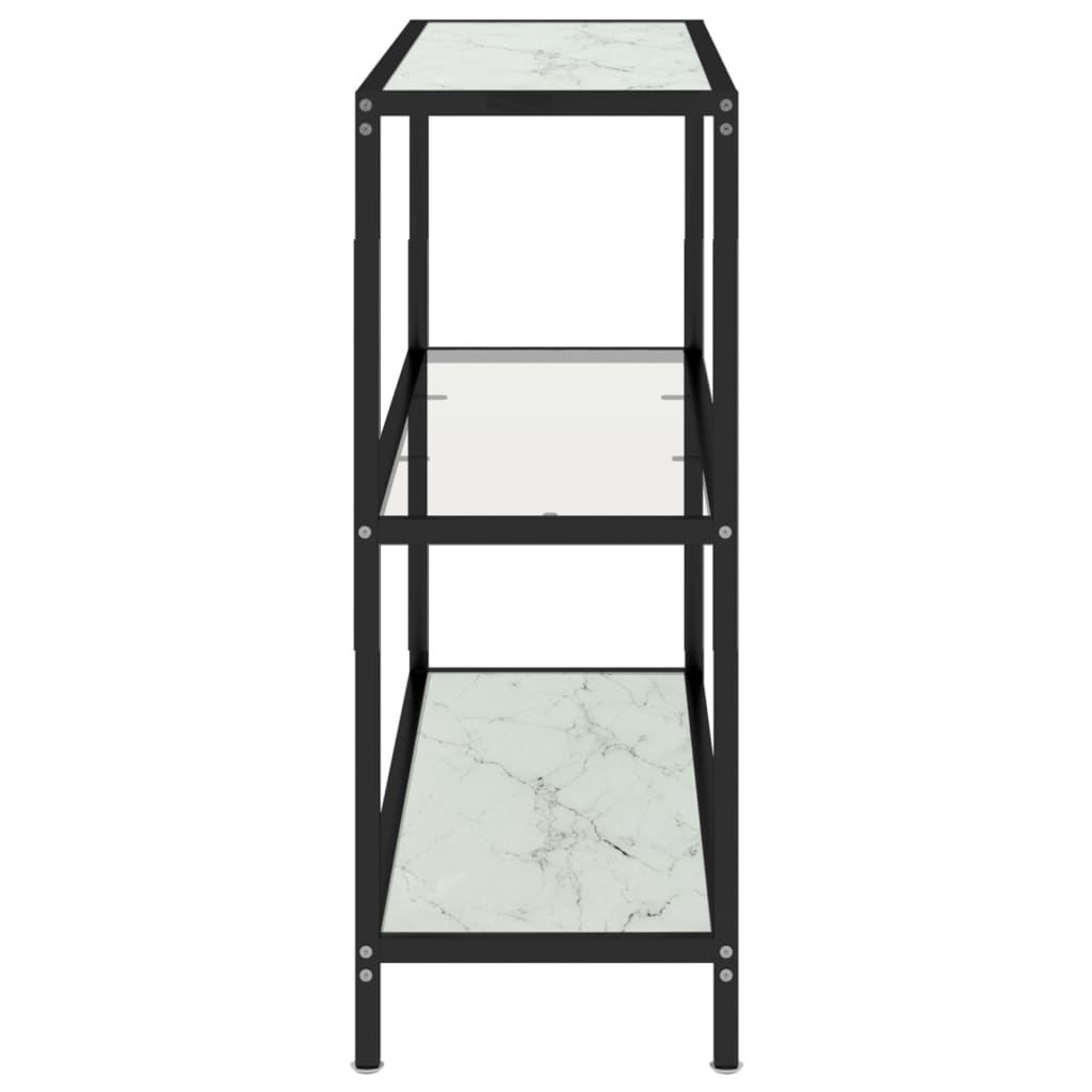 Ράφι Διαφανές και Λευκό Μάρμαρο 100 x 36 x 90 εκ. Ψημένο Γυαλί
