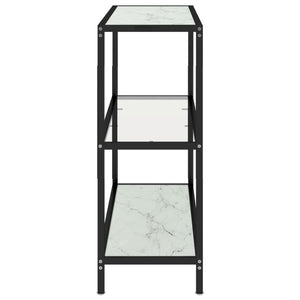 Ράφι Διαφανές και Λευκό Μάρμαρο 100 x 36 x 90 εκ. Ψημένο Γυαλί