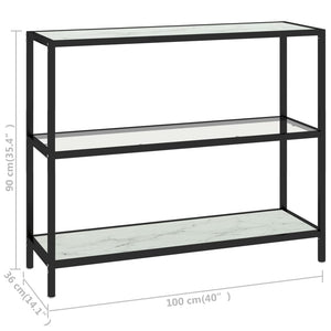Ράφι Διαφανές και Λευκό Μάρμαρο 100 x 36 x 90 εκ. Ψημένο Γυαλί