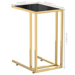 Τραπέζι Υπολογιστή Βοηθητικό Μαύρο 50x35x65 εκ. Ψημένο Γυαλί