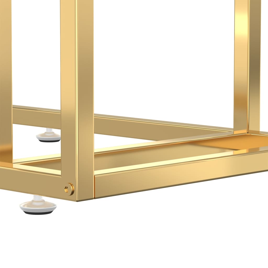 Τραπέζι Υπολογ. Βοηθ. Λευκό Όψη Μαρμάρου 50x35x65εκ. Ψημ. Γυαλί - Pakobazaar