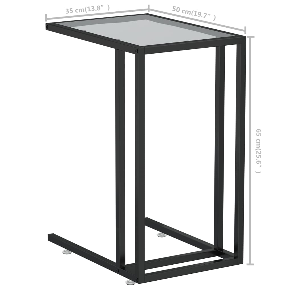 Τραπέζι Υπολογιστή Βοηθητικό Διαφανές 50x35x65 εκ. Ψημένο Γυαλί