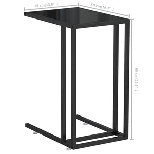 Τραπέζι Υπολογιστή Βοηθητικό Μαύρο 50x35x65 εκ. Ψημένο Γυαλί