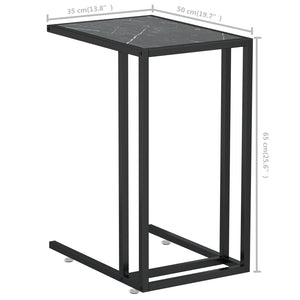 Τραπέζι Υπολογ. Βοηθ. Μαύρο Οψη Μαρμάρου 50x35x65εκ. Ψημ. Γυαλί
