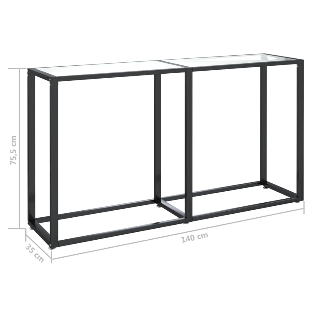 Τραπέζι Κονσόλα Διαφανές 140x35x75,5 εκ. από Ψημένο Γυαλί