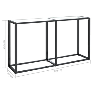 Τραπέζι Κονσόλα Διαφανές 140x35x75,5 εκ. από Ψημένο Γυαλί